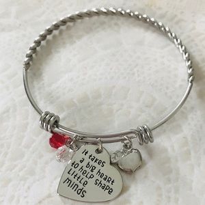Teacher bangle bracelet stainless steel